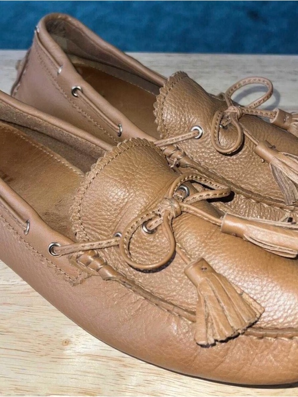 Coach Leather Nadia Moccasins with Insole Loafers in Light Brown
